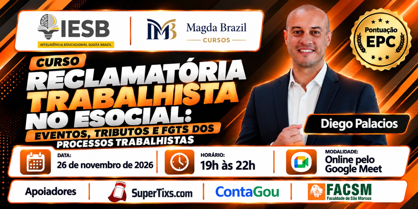 Imagem do curso RECLAMATÓRIA TRABALHISTA NO ESOCIAL: EVENTOS, TRIBUTOS E FGTS  DOS PROCESSOS TRABALHISTAS