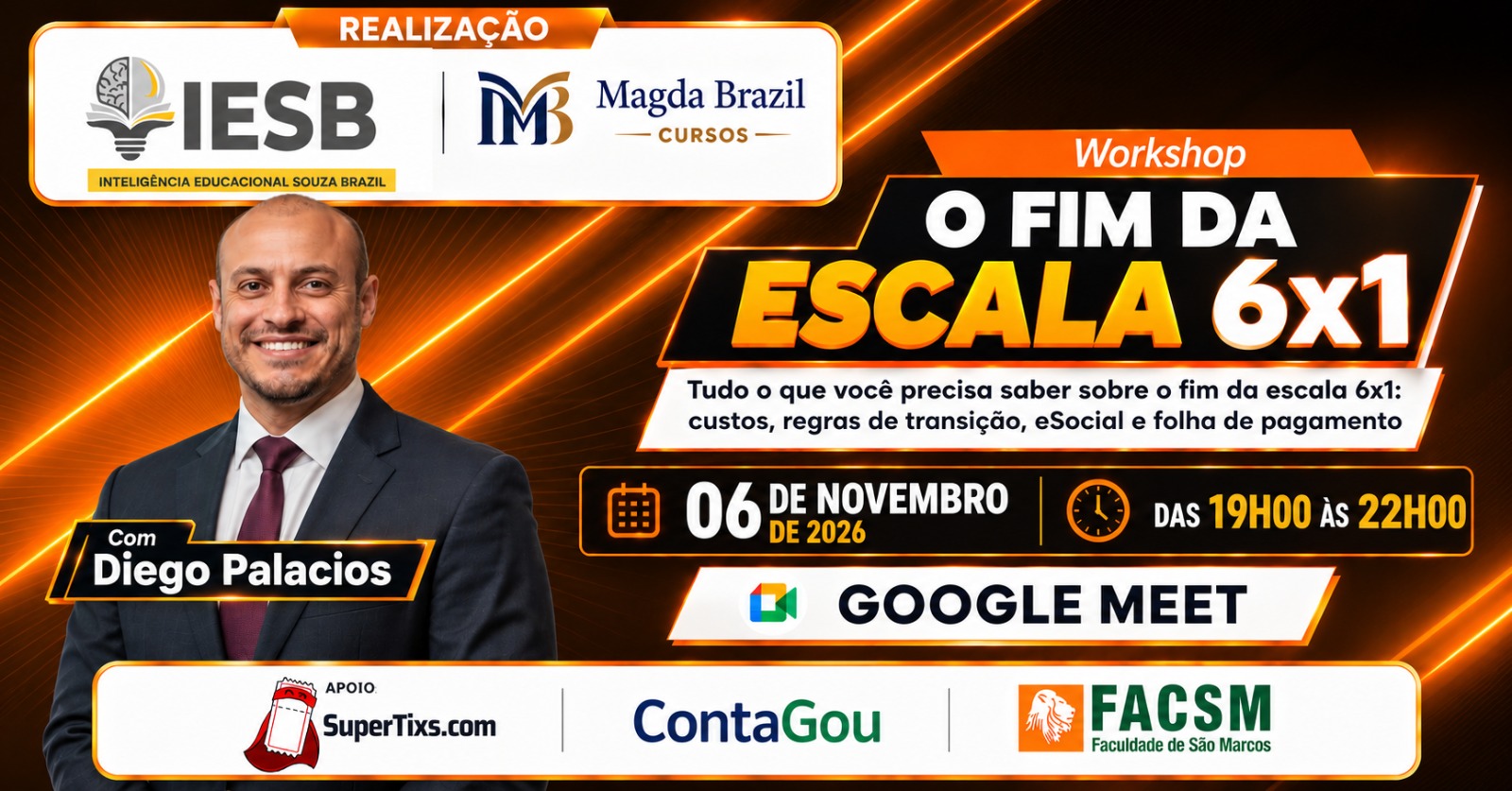 Imagem do curso WORKSHOP O FIM DA ESCALA 6X1 Impactos na folha de pagamento, na gestão de jornada e no eSocial